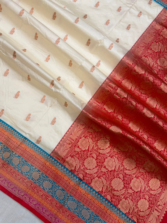 Pure Katan Silk Banarasi Handloom Saree - All over Kadua Buti