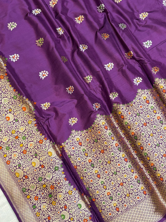 Pure Katan Silk Banarasi Handloom Saree - All over Kadua motifs