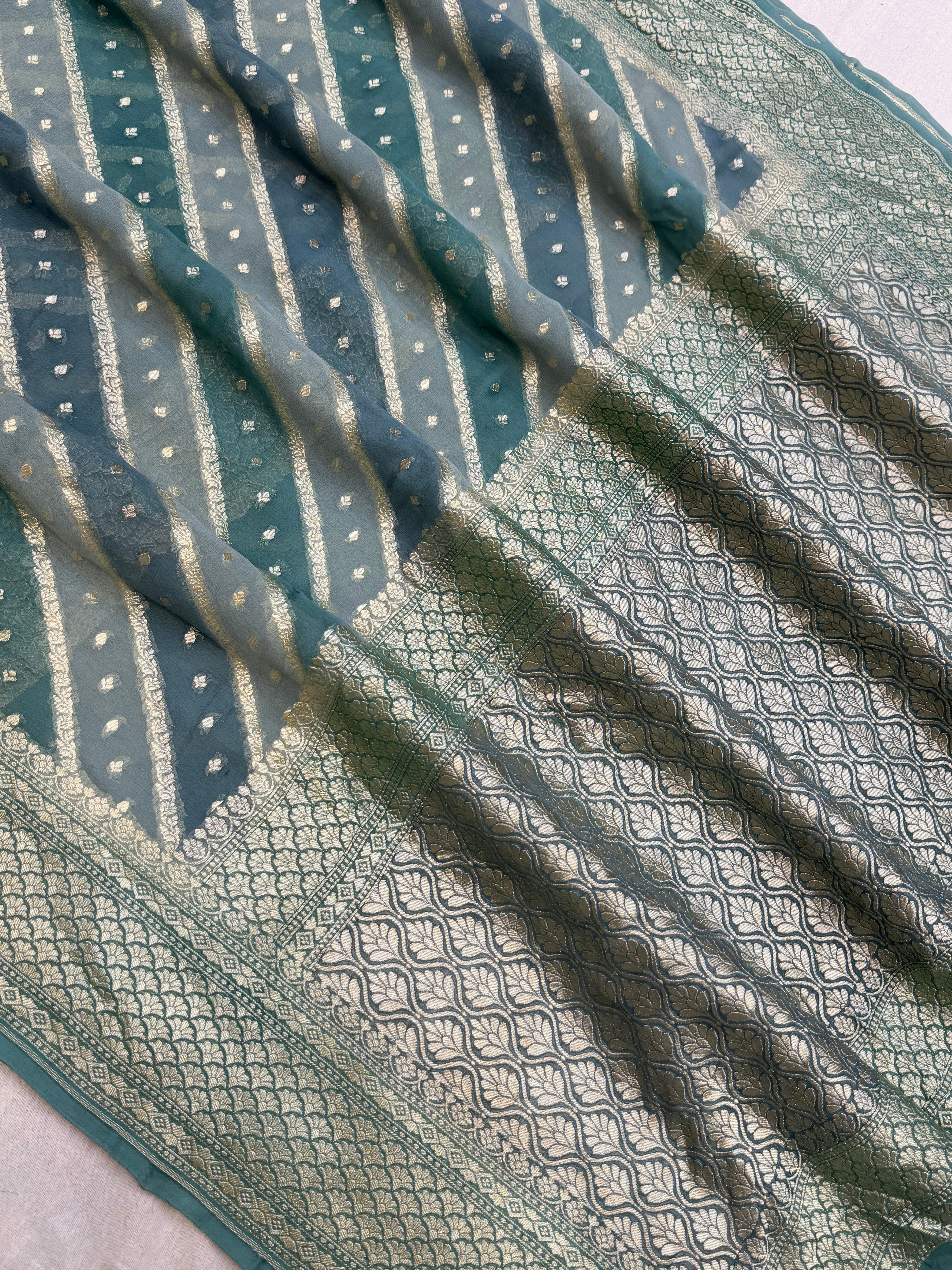 Rangkat Pure Khaddi Georgette Handloom Banarasi Saree