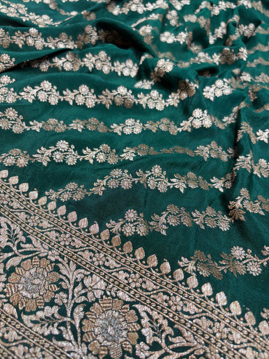 Pure Crape Antique Zari Allover Small Motifs Design Saree