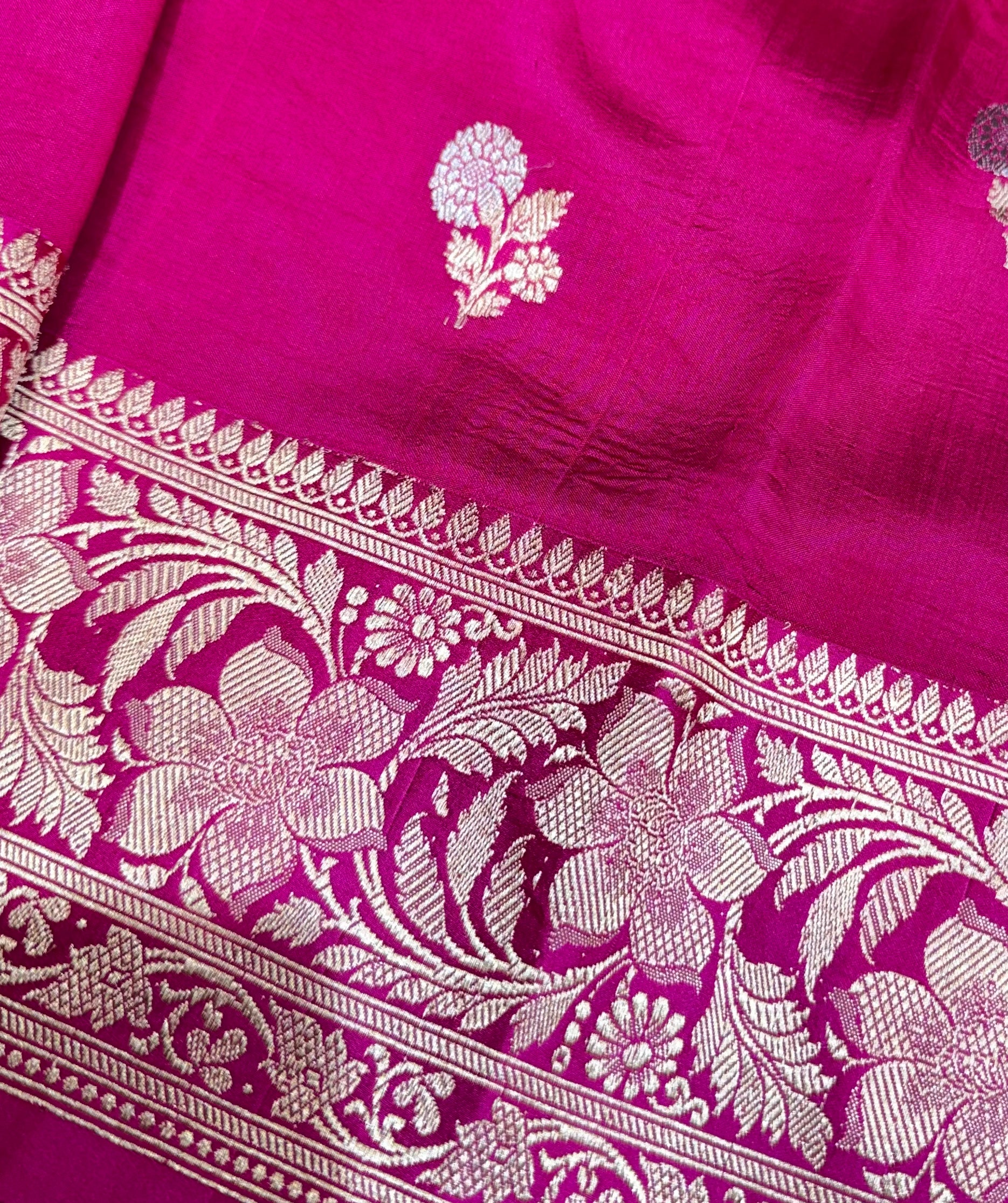 Pure Light Weight Katan Mango Silk in Sona Rupa Motifs Saree