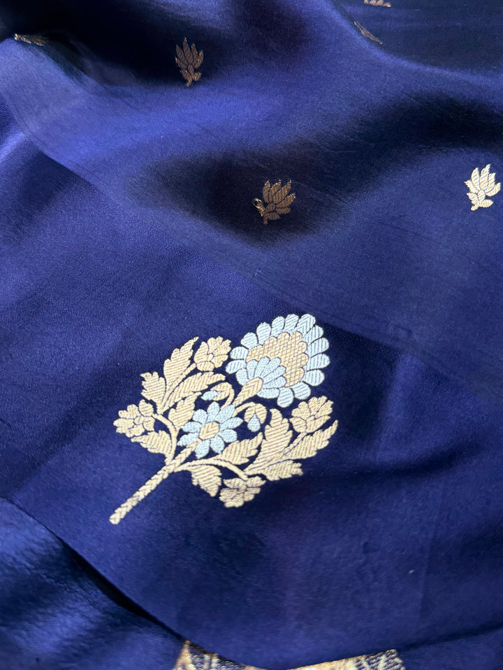 Pure Lieght Weight Katan Mango Silk in Designer Kadhwa Boota with Satin Border Saree