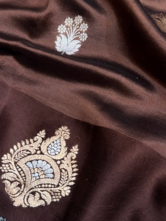 Pure Light Weigh Katan Mango Silk Sona Rupa Kadhwa Motifs with Satin Border