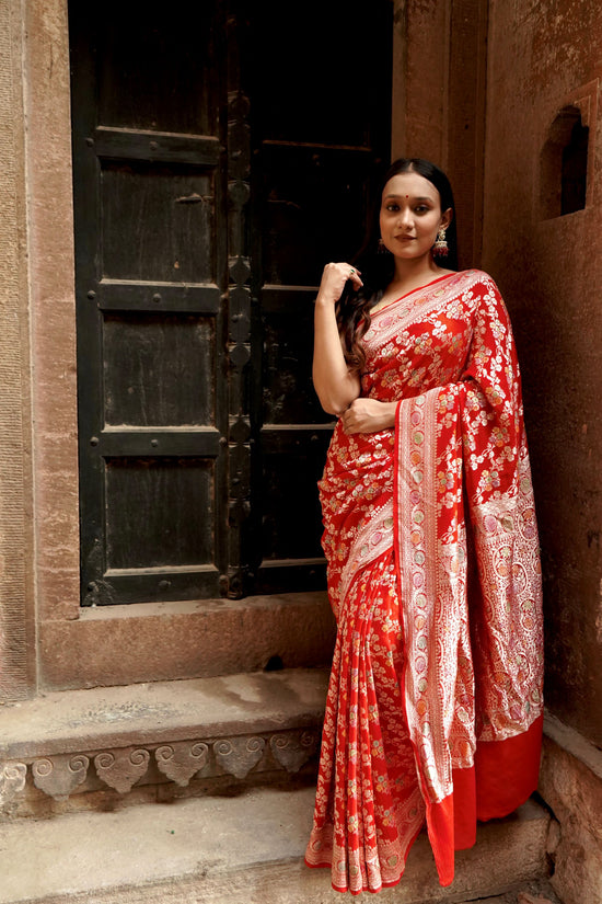 Pure Khaddi Georgette Handbrush Minakari Georgette