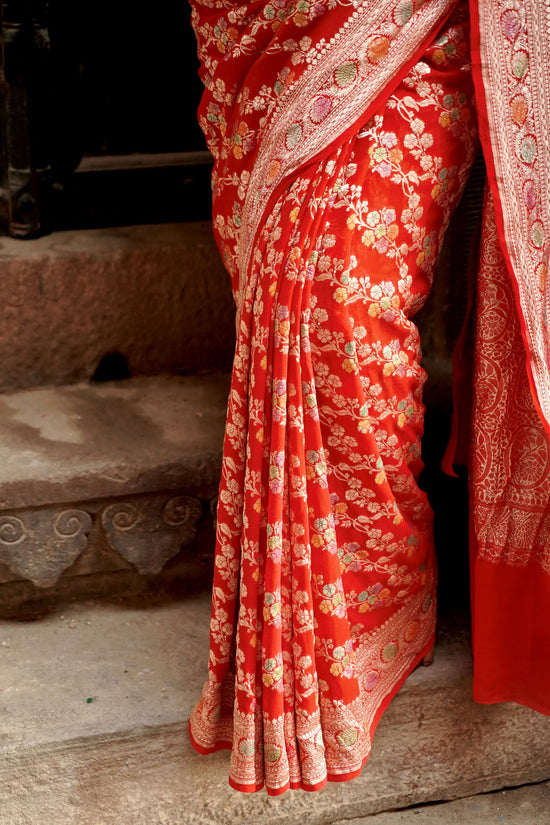 Pure Khaddi Georgette Handbrush Minakari Georgette